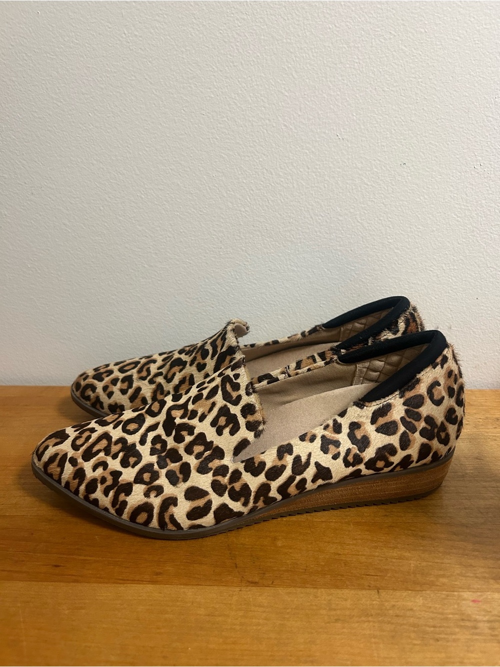 Dr. Scholl's Leopard Print Slip-On Loafers in Tan and Brown